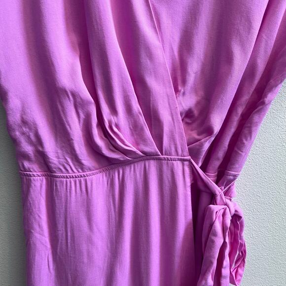 Gianni Bini V-Neck Wrap Mini Dress Pink Tab Short Sleeve Women's Small Dollcore - Picture 4 of 8